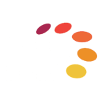 HIP Logo_ The word HIP is in large white capitals; red, orange and yellow ovals circle the right side.